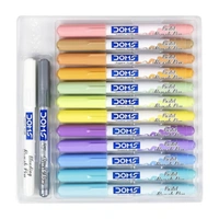 Doms Pastel Brush Pen 12 Shades + Metallic Silver + Blender Brush Pen