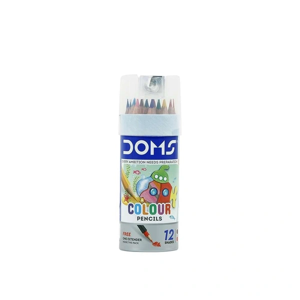 Doms Colour Pencils 24 Shades Tin Pack – Half Size