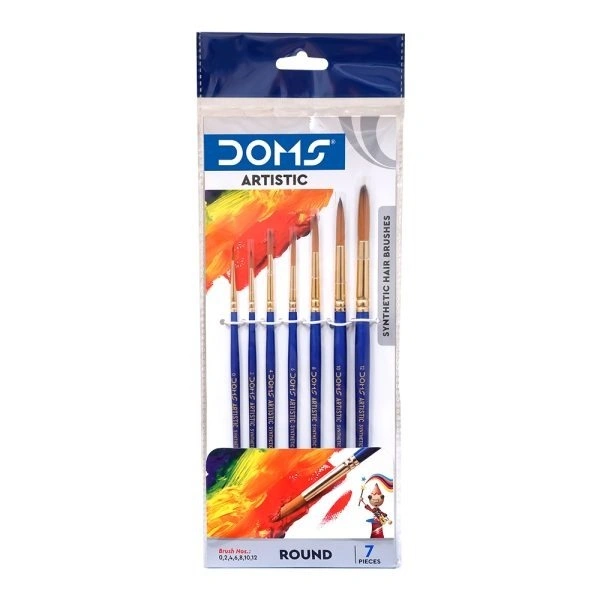 Doms Artistic Synthetic Brush Round Set of 7