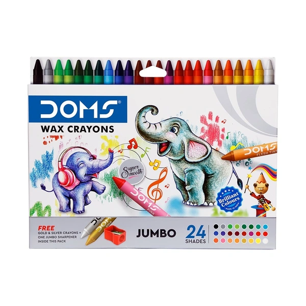 Doms Jumbo Wax Crayons 24 Shades