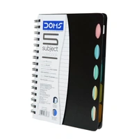 Doms 5 Subject Notebook Wiro Binding & Poly Cover 70 gsm Paper Pages 300 Size A5