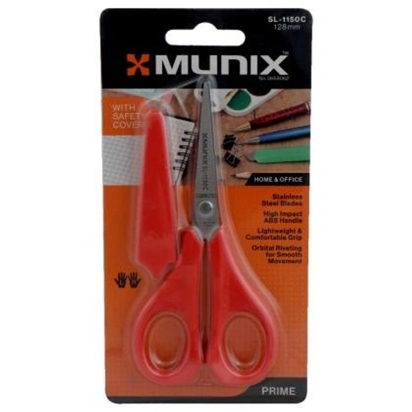 Kangaro Munix Red Scissor With Safety Cover 128 mm