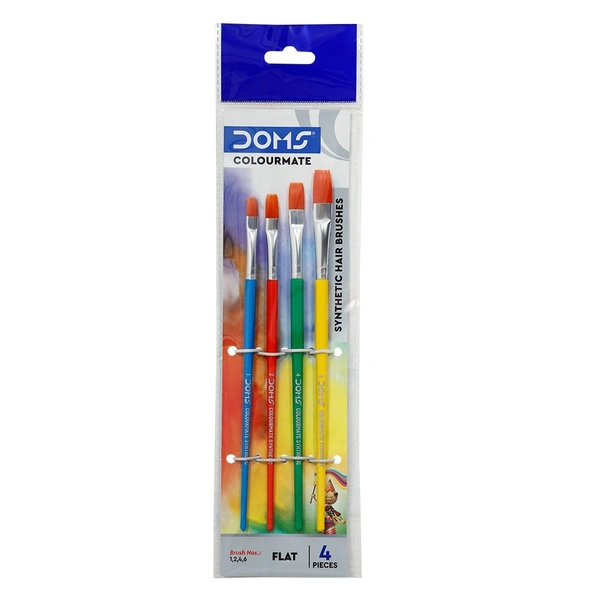 Doms ColourMate Synthetic Hair Brush Flat Set