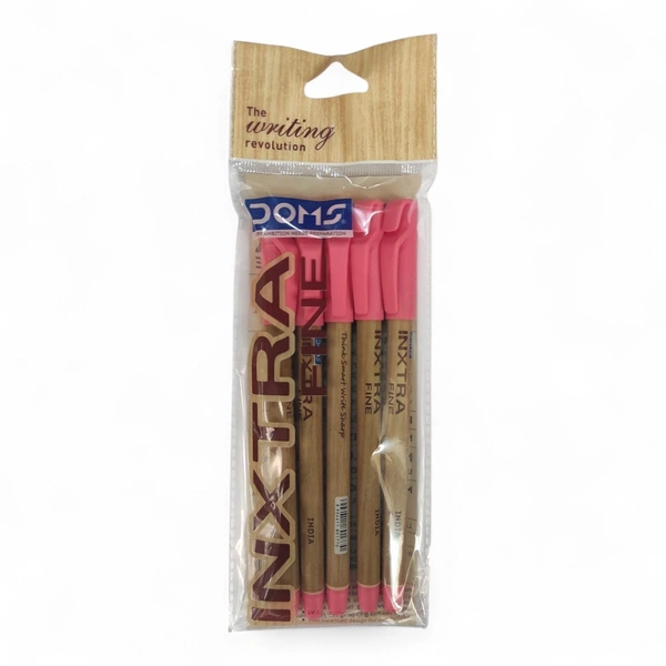 Doms Inxtra Fine Ball Pen - 5 Pieces, Red