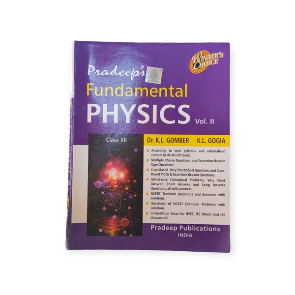 Pradeep Fundamental Physics Vol. 1 & 2 By K. L. Gomber & K. L. Gogia Class 12 CBSE Examination 2024 - 25