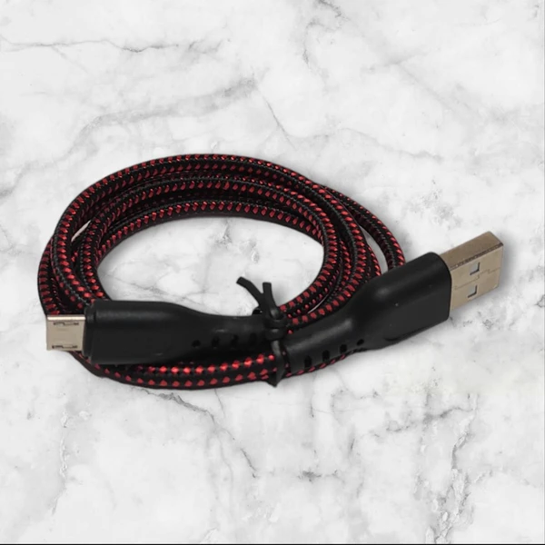 ERD Braided Micro USB Data Cable 1meter Cable Up to 20W 5V-2.4A Fast Charging, Hight-Speed Data Transfer, Hight Strength with 5mm OD Cable, Red & Black Color UC-58