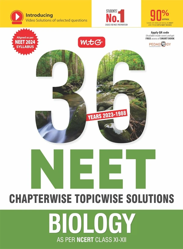 MTG Learning MTG 36 Year NEET Chapterwise Topicwise Solutions Biology  for NEET Exam 2024