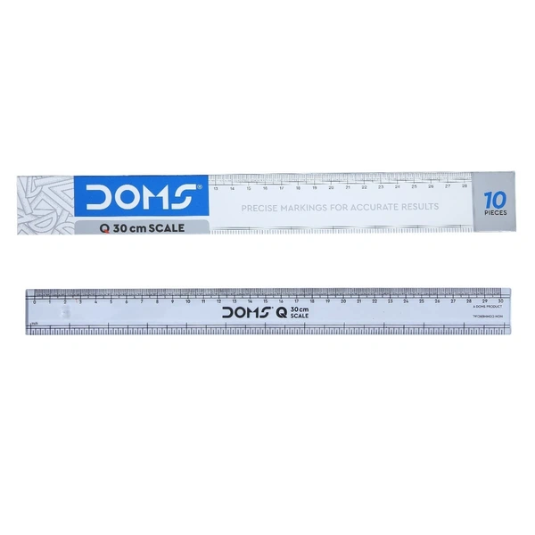 Doms Q Series Transparent Scale 30cm  - 10 Pieces