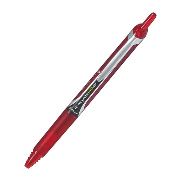 Pilot Hi Techpoint V10 RT Roller Ball Pen Red ink  - 1 Piece, Red