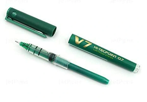 Pilot V7 Hi Tecpoint Cartridge System Roller Ball Pen Green - 1 Piece, Green