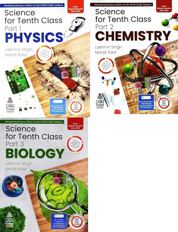 S Chand Combo Pack: Science ( Physics, Chemistry, Biology )  By Lakhmir Singh Class 10 Edition 2023