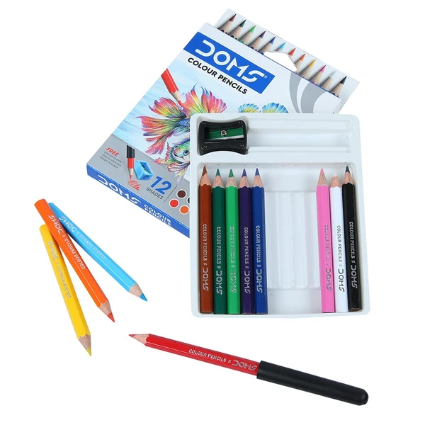 Doms Colour Pencil 12 Shades Half Size