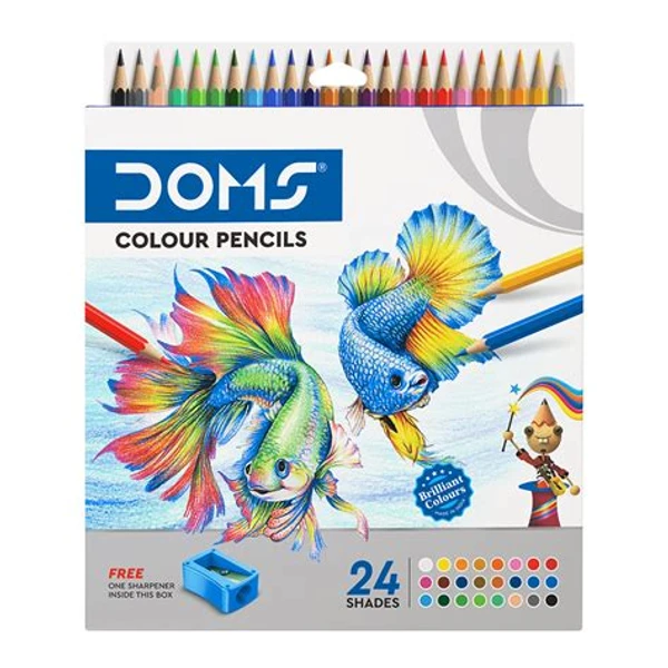 Doms Colour Pencil 24 Shades Full Size - 1