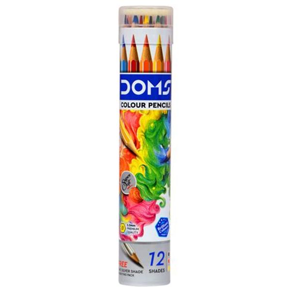 Doms Colour Pencil Round Tin Pack 12 Shades - 1 Pack