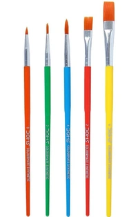 Doms ColourMate Synthetic Hair Brush Flat & Round Set