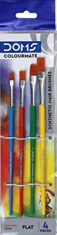 Doms ColourMate Synthetic Hair Brush Flat Set