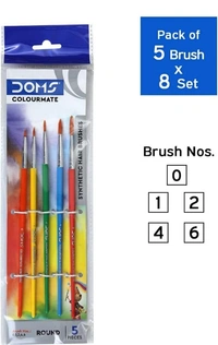 Doms ColourMate Synthetic Hair Brush Round Set
