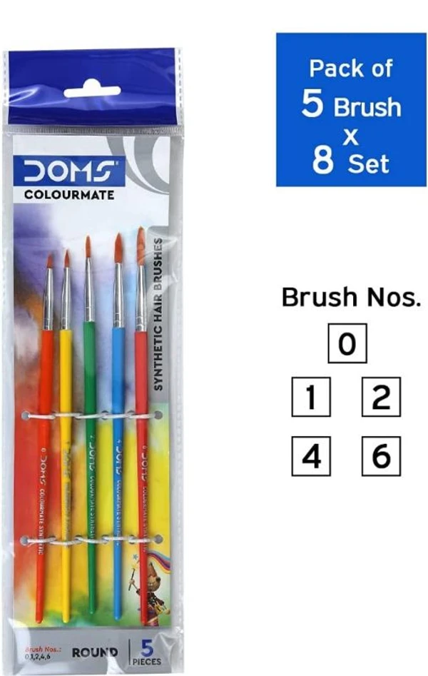Doms ColourMate Synthetic Hair Brush Round Set