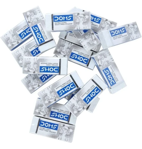 Doms Extra Long Dust Free Eraser - 10 Pcs