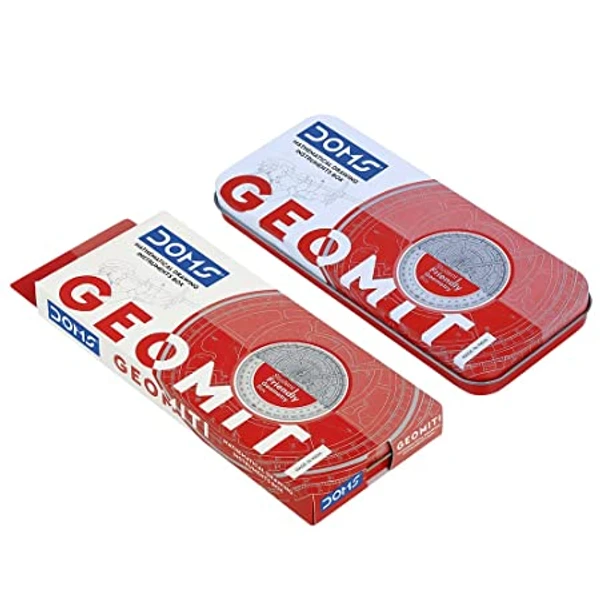 Doms Geomiti Geometry & Pencil Box Red Colour