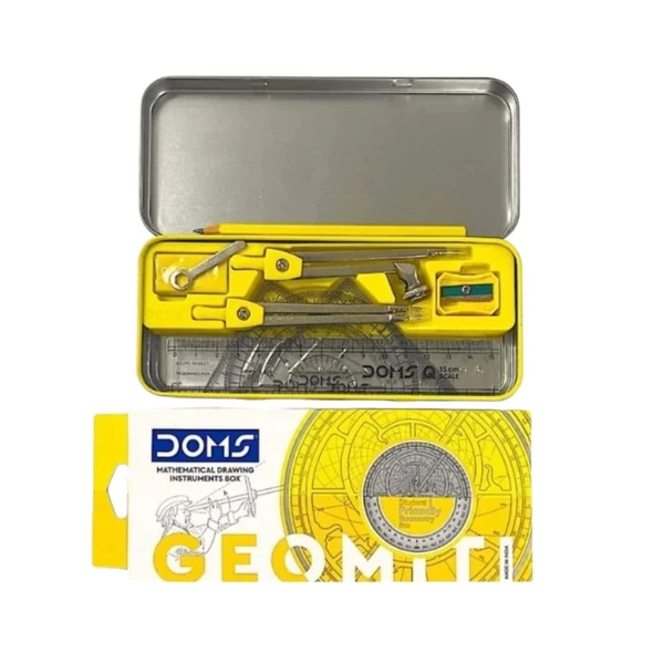 Doms Geomiti Mathematical Instrument Box & Geometry Box Yellow Colour