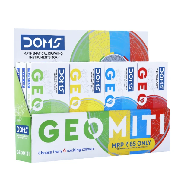 Doms Geomiti Geometry & Pencil Box Yellow Colour