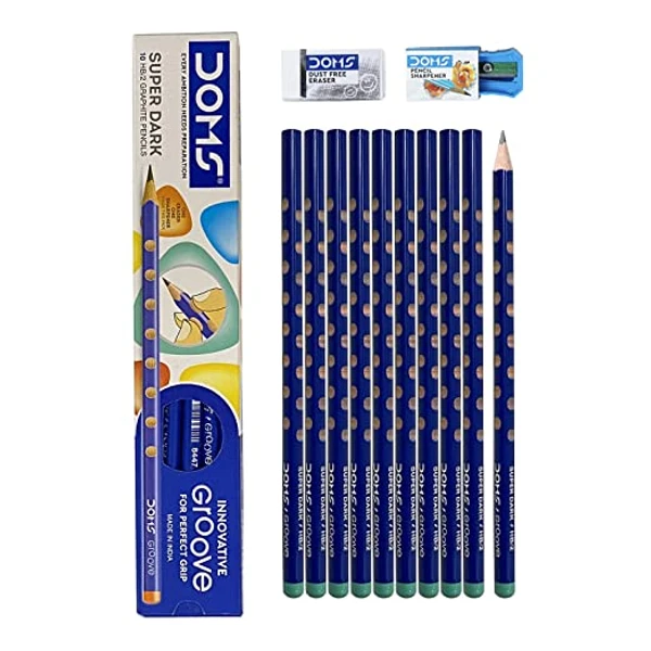 DOMS Groove Super Dark HB/2 Graphite Pencils (Pack of 10)