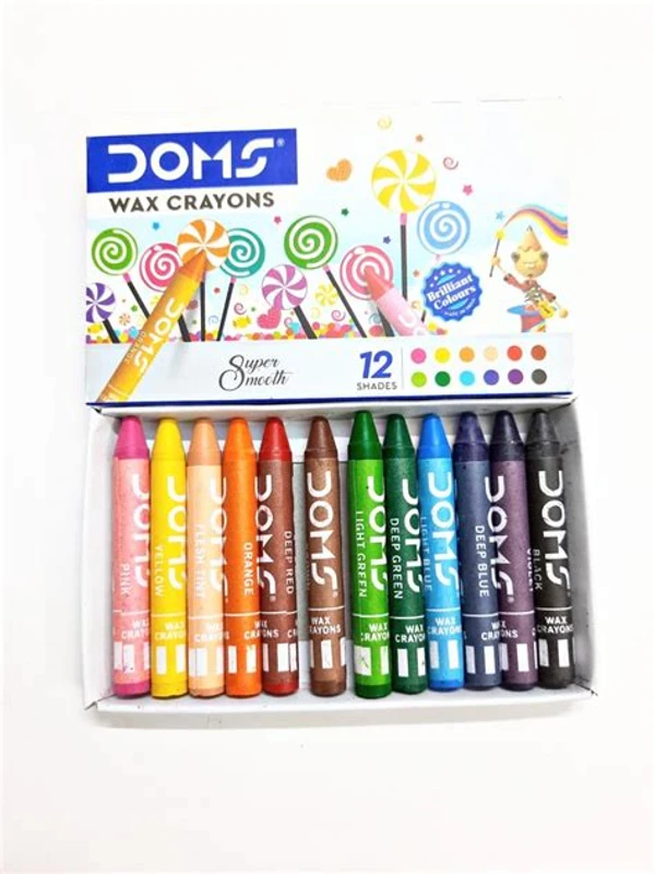 Doms Wax Crayons 12 Shades mini size - 1