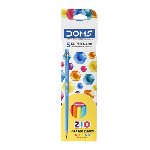 Doms Zio Eraser Tipped Pencils ( 5 pcs Pencils )
