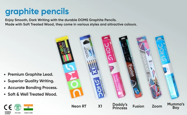 Doms Zio Eraser Tipped Pencils ( 5 pcs Pencils )