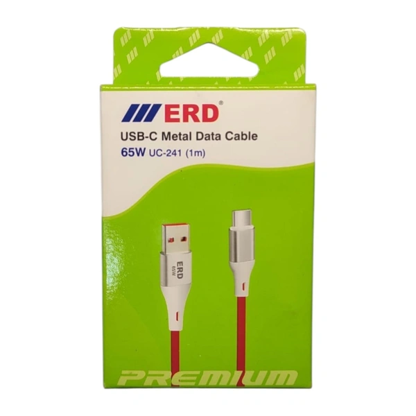 ERD USB C Metal Data Cable 65w 1 Meter UC-241