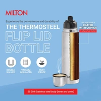 Milton Thermosteel 24 Hours Hot & Cold Water Bottle with Bag 1 Piece 1000 ml