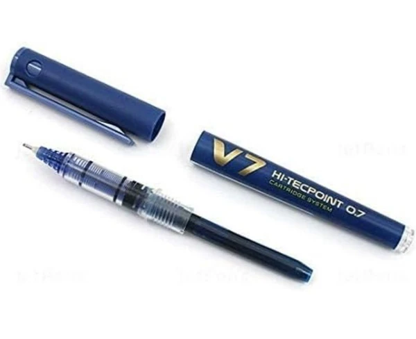 Pilot V7 Hi - Tecpoint Cartridge System Roller Ball Pen  4 Pcs Sets  Blue, Black, Red, Green  )