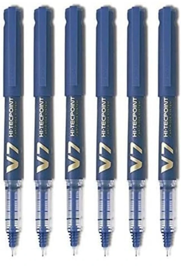 Pilot V7  Hi - Tecpoint Cartridge System Roller Ball Pen ( 6 Pcs Pen Sets )