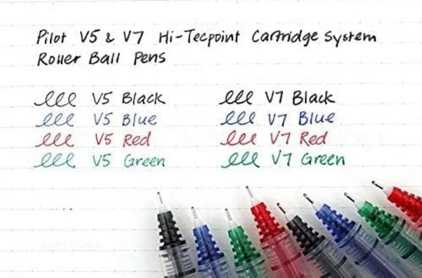 Pilot V7  Hi - Tecpoint Cartridge System Roller Ball Pen ( 6 Pcs Pen Sets )