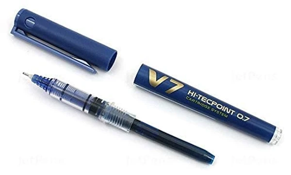 Pilot V7 Hi Tecpoint Cartridge System Rollerball Pen Medium Point - 6 Pcs