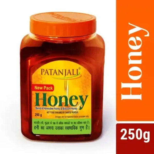 PATANJALI Pure Honey, No Sugar Added, Unprocessed and Organic Honey, Shahed (250 g) - 250 gm