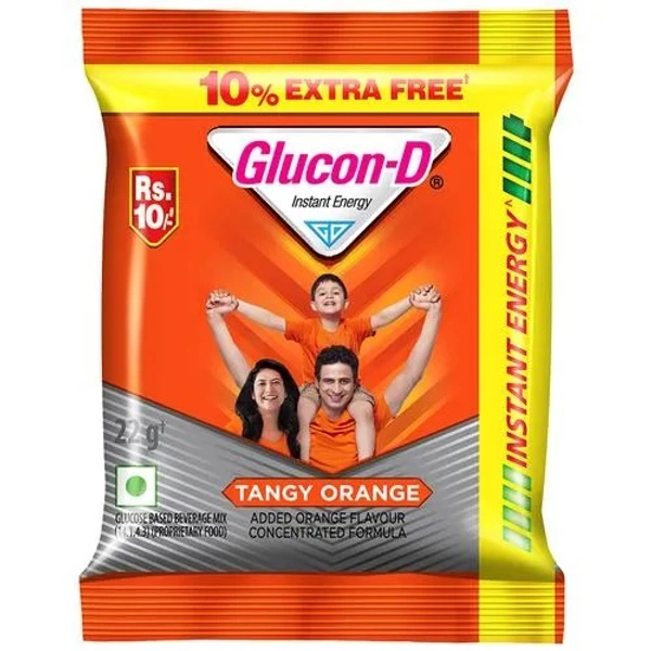Glucon-D Instant Energy Health Drink - Tangy Orange, 22 g (Pack of 12) - 22 g