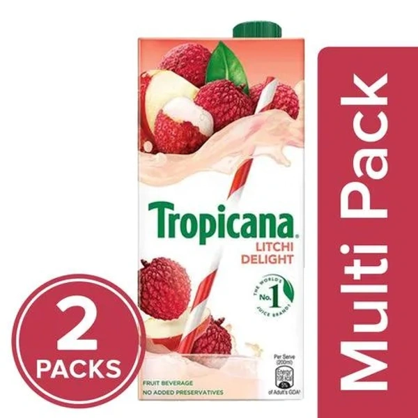 Tropicana Fruit Juice - Delight, Litchi, 2x1 L Multipack - 2x1 L
