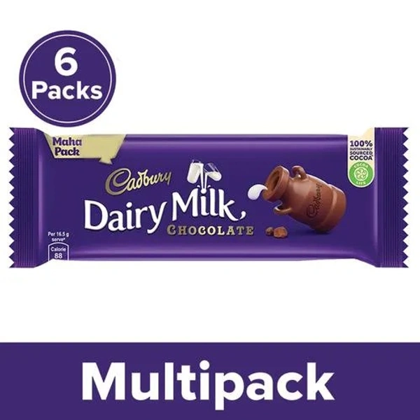 Cadbury Dairy Milk Chocolate, 6x55 g Multipack - 6 X55 g