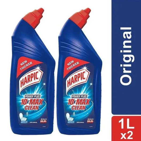 Harpic Disinfectant Toilet Cleaner Liquid, Original, - 1 L each (Pack of 2)