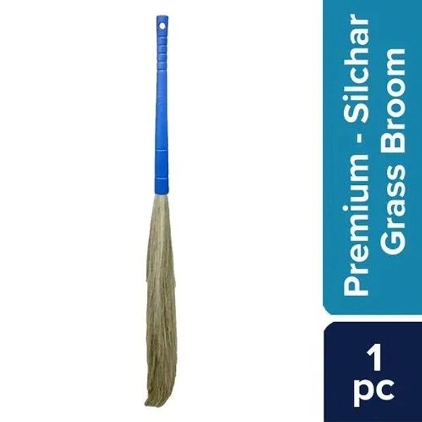 BB Home Premium Soft Grass Broom/Phool Jhadu - High Quality Silchar Grass, 1 pc