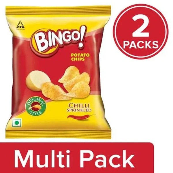 Bingo Original Style Potato Chips - Chilli Sprinkled, 2x90 g Multipack - 2X 90 G