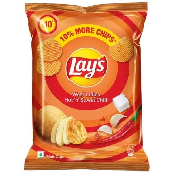 Lays Potato Chips - West Indies' Hot 'n' Sweet Chilli Flavour, 24 g - 24 G