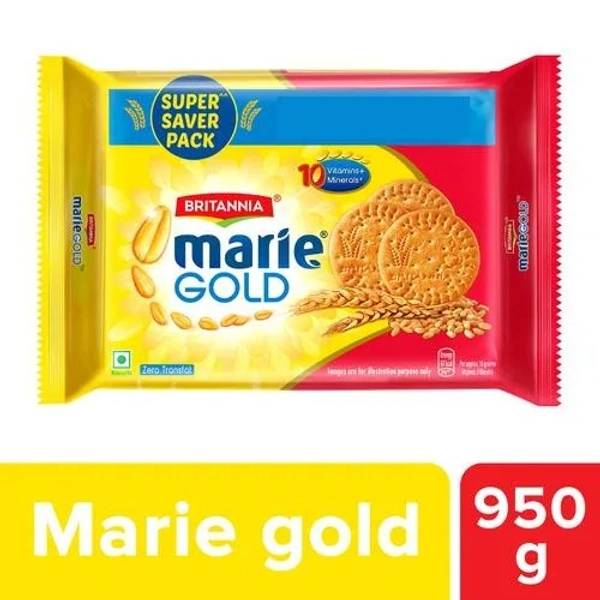 Britannia Marie Gold Biscuit - Crunchy, Light, Zero Trans Fat, Ready To Eat, 950 g - 950 G
