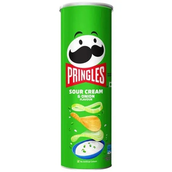 Pringles Potato Chips - Sour Cream & Onion Flavoured, 2x107 g Multipack - 107 G