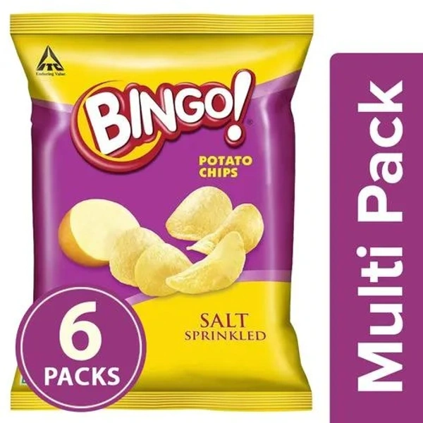 Bingo Potato Chips Original Style - Salt Sprinkled, 6x21 g Multipack - 21 g