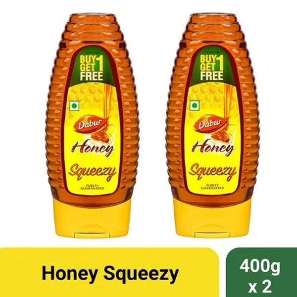Dabur 100% Pure Honey - Sourced From Pristine Sources Like Himalayas & Sunderbans, 400 g (Buy 1 Get 1 Free) - 400 g