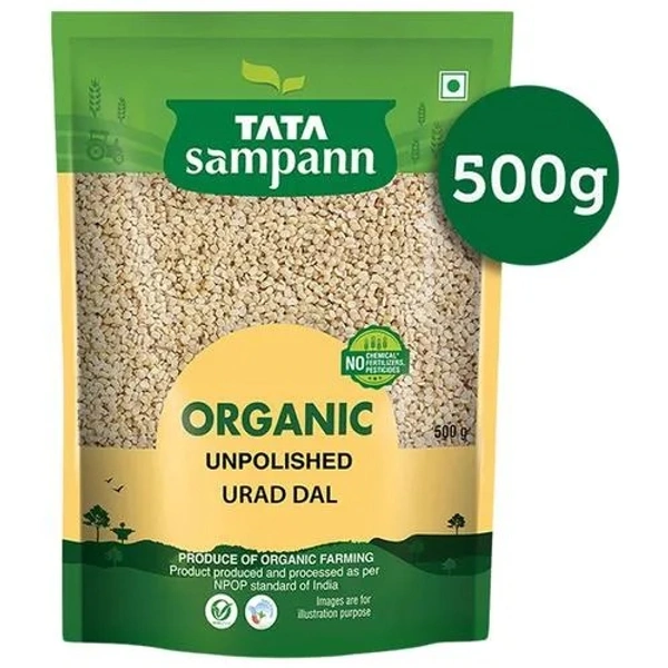 Tata Sampann Organic Urad Dal/Uddina Bele, 500 g - 500 g