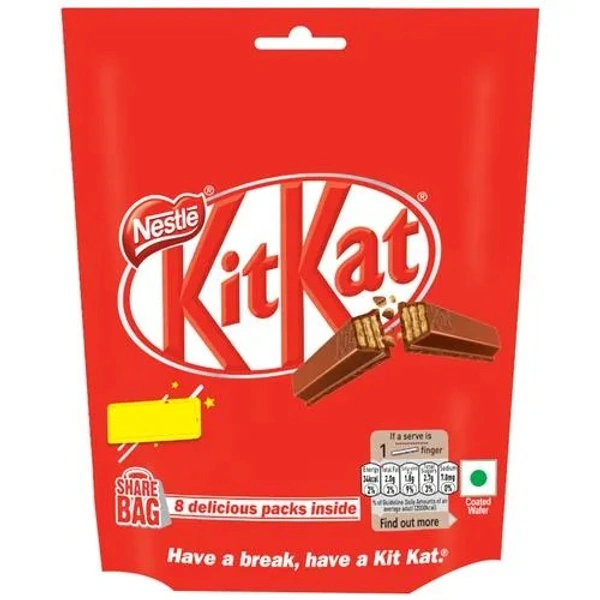 Nestle Kitkat - Coated Wafer Bar, Share Bag, 123.2 g (8 Units x 15.4 g Each)